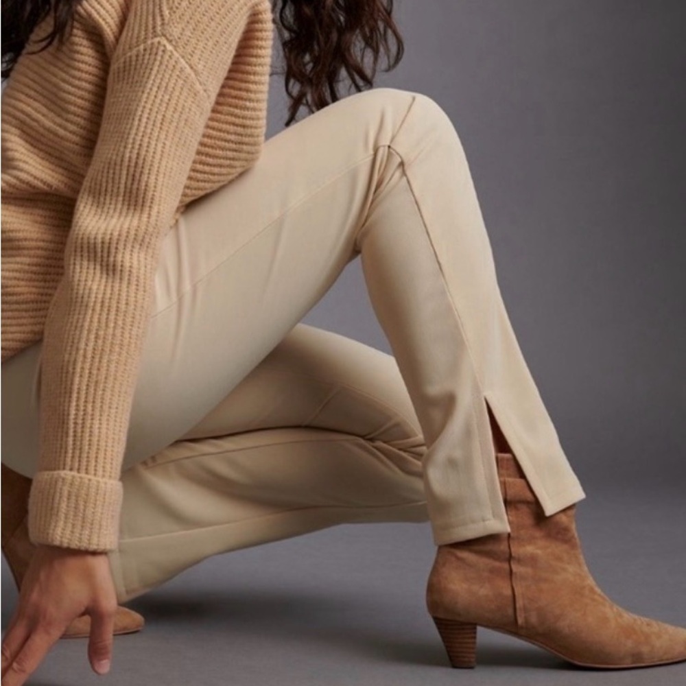 Anthropologie En Saison Seamed Slim Slit-Hem Pants